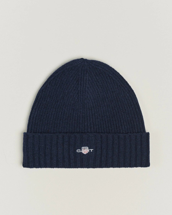 Bilde av GANT RIBBED BEANIE Evening Blue ONESIZE HERRE