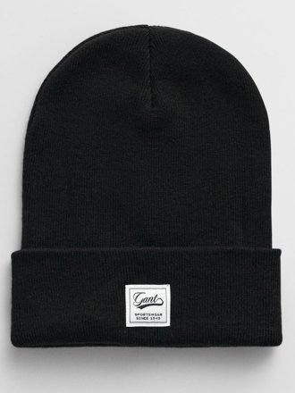 Bilde av GANT DOUBLE LAYERED BEANIE Black ONESIZE HERRE