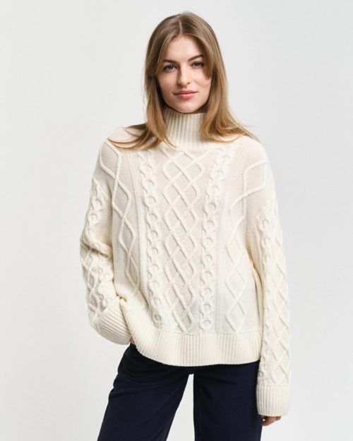 Bilde av GANT CABLE KNIT STAND COLLAR