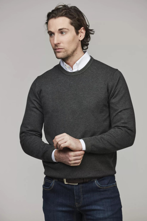 Bilde av HANSEN & JACOB 2TONE HERRINGBONE KNIT CREW NECK