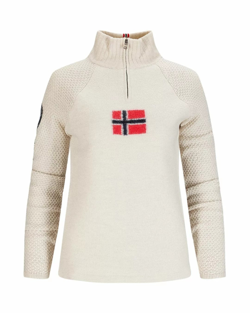 Bilde av AMUNDSEN BOILED SKI SWEATER WOMENS W/FLAG