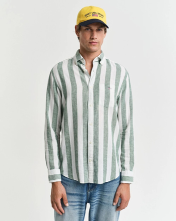 Bilde av GANT SKJORTE REG COTTON LINEN BOLD STRIPE