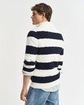 Bilde av GANT M STRIPED COTTON CABLE HALF ZIP